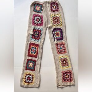 Colorful Crochet Boot Cut Pants